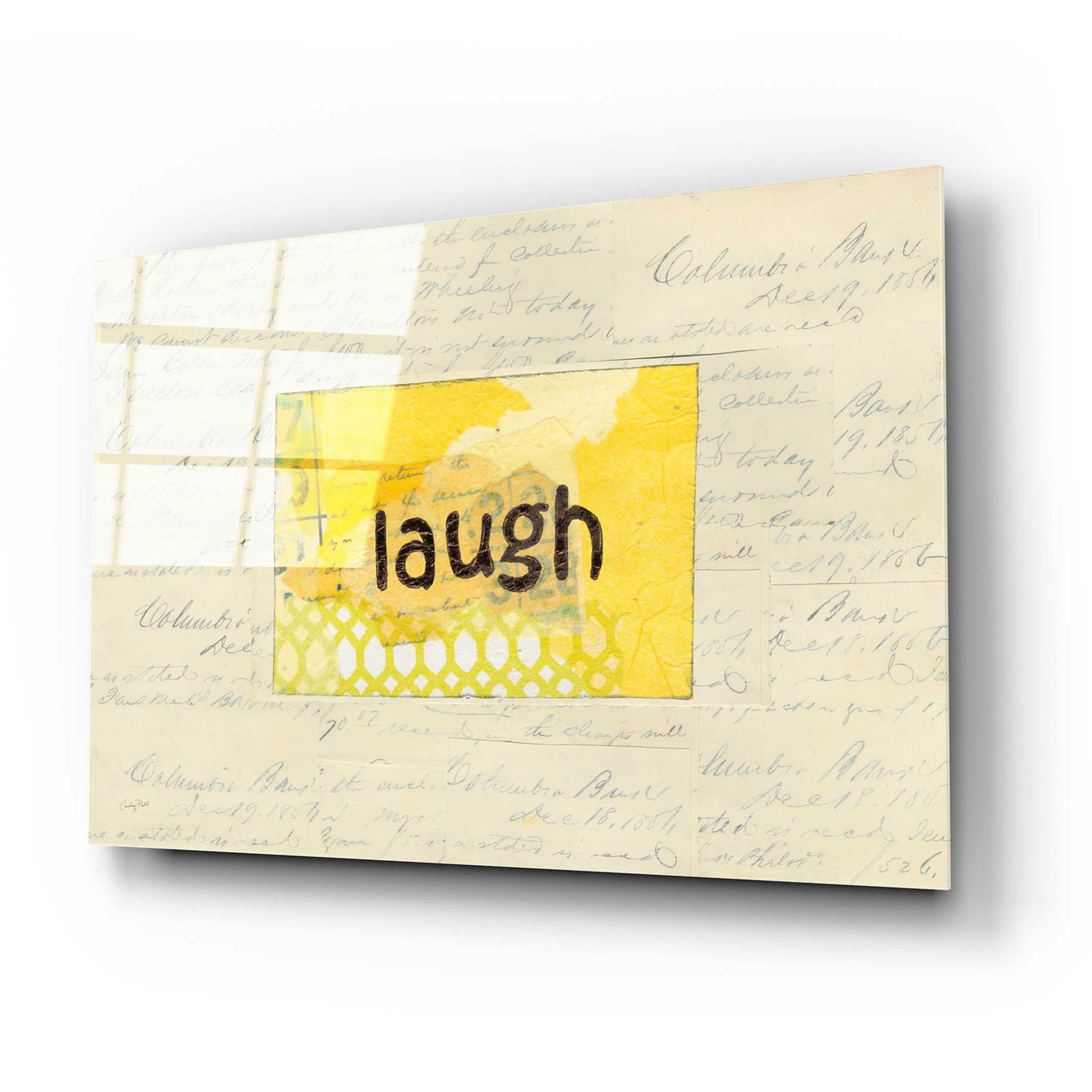 Courtney Prahl Laugh Collage - 24x16 Inch Acrylic Glass Wall Art Decor, Modern Abstract Painting for Living Room, Bedroom & Office