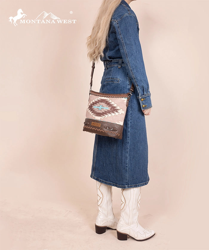 Montana West Aztec Printed Concealed Carry Crossbody Purse for Women - Stylish CCW Handbag with Adjustable Strap for Everyday Use, Travel & Shopping