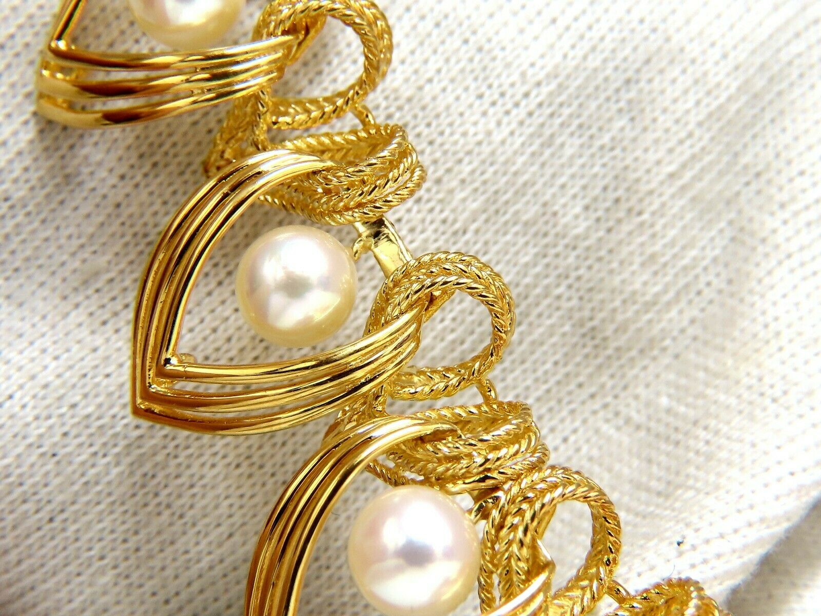6.3mm Natural Japanese Akoya Pearl Necklace - 18K Gold Two-Tier Intertwined Twist Design - Perfect for Weddings, Anniversaries & Special Occasions