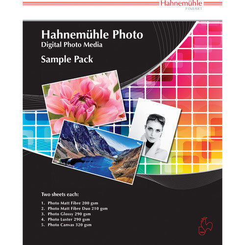 Hahnemuhle Photo Sample Pack 8.5 x 11 Inches - 14 Sheets Premium Photo Paper for Inkjet Printing | Perfect for Photography, Art Prints & Professional Proofing