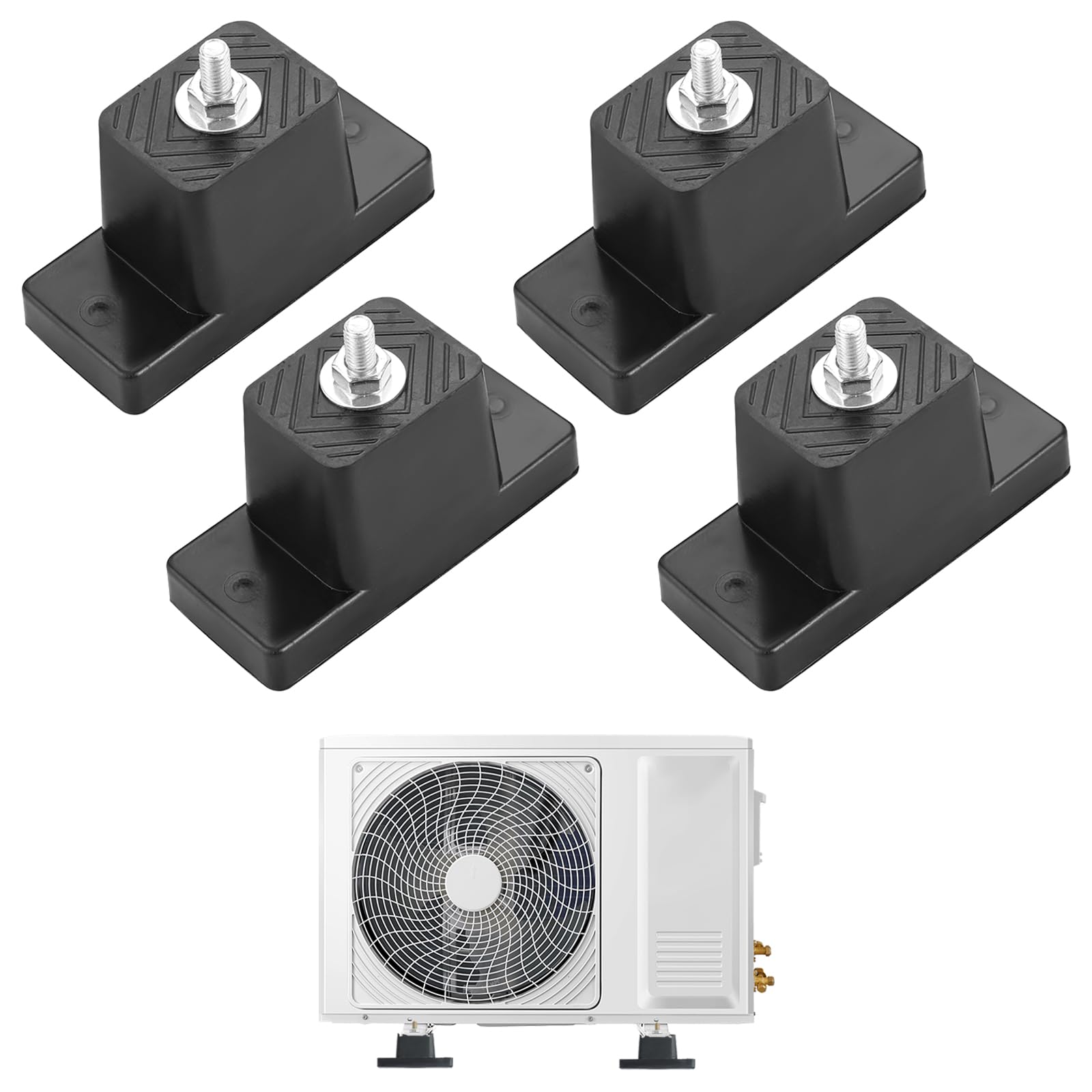 NATGAI 4Pack Rubber Vibration Isolator Mounts - Heavy Duty AC Bracket for Outdoor Mini Split Air Conditioner Condenser Units | Reduce Noise & Vibration for Home and Commercial HVAC Systems