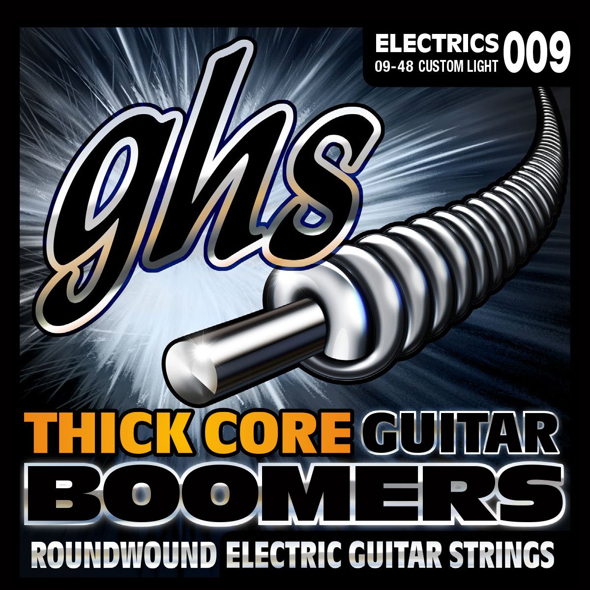 GHS HC-GBCL Thick Core Boomers Custom Light Electric Guitar Strings (9-48 Gauge) - Perfect for Rock, Blues & Studio Recording