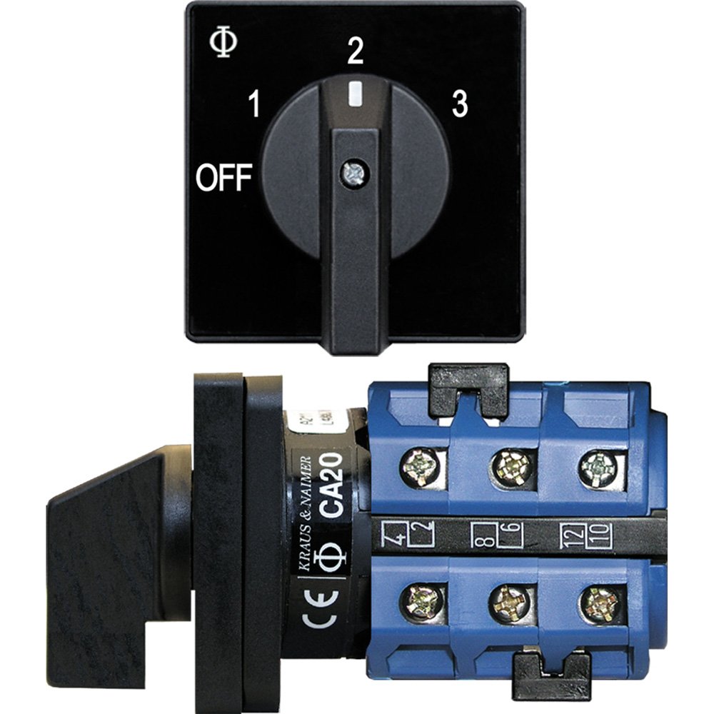 Blue Sea 9010 3-Position ON/OFF Switch - 120VAC 32A Marine Grade Electrical Switch for Boats, RVs & Industrial Use - Waterproof & Durable Power Control Solution