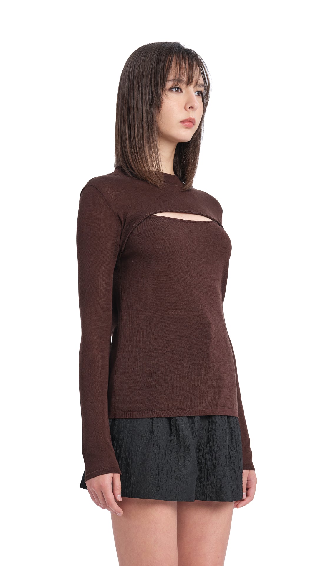 Stylish Acetate Sheer Cut Out Sweater for Women | Trendy Knit Pullover | Perfect for Casual Outfits & Evening Wear