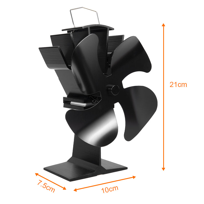 4 Blade Heat Powered Wood Stove Fan - VDSF614S - Silent Eco-Friendly Stove Fan for Efficient Heat Distribution in Cabins, Homes & RVs
