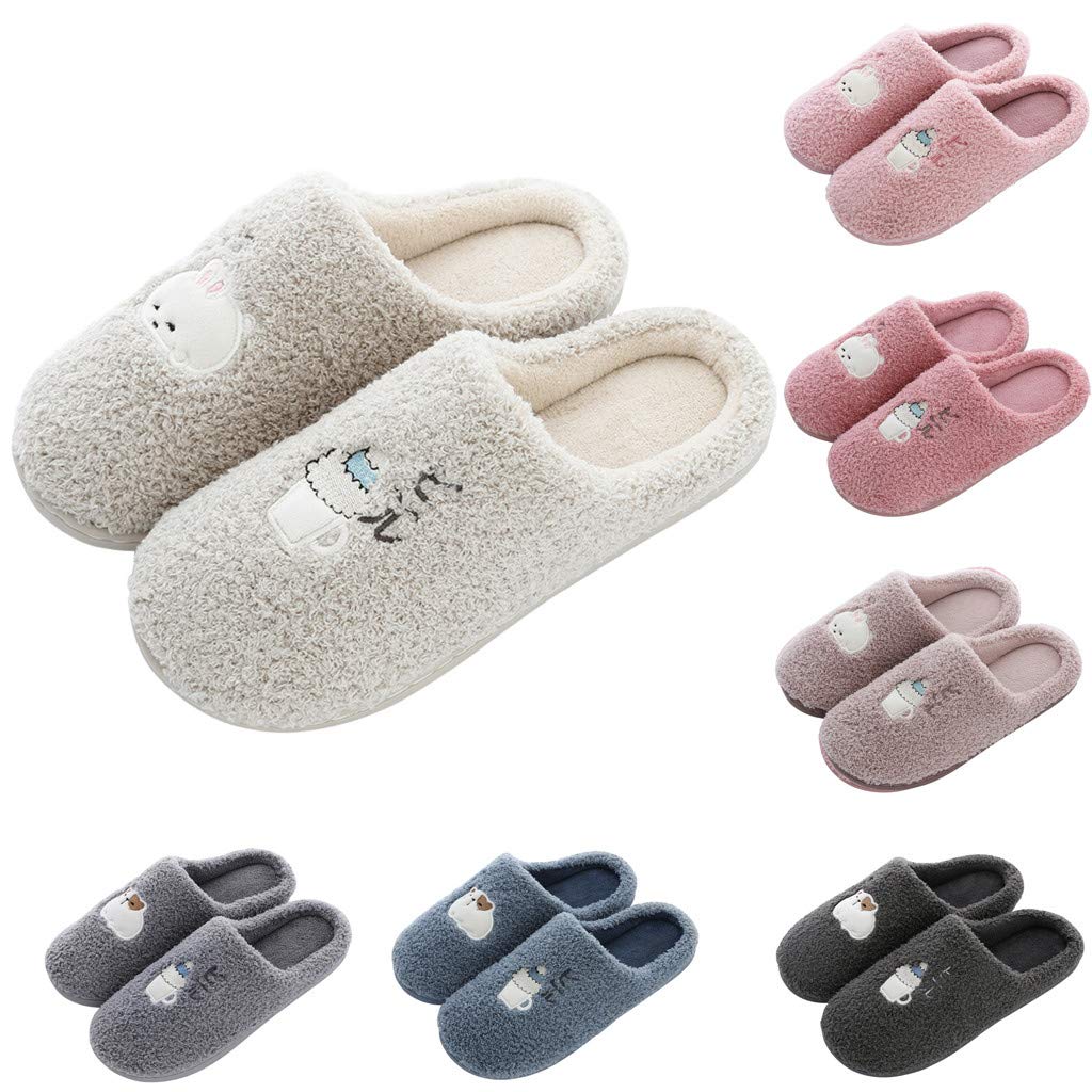 Women's Memory Foam House Slippers - Plush Fleece Lined, Anti-Skid for Indoor/Outdoor Wear