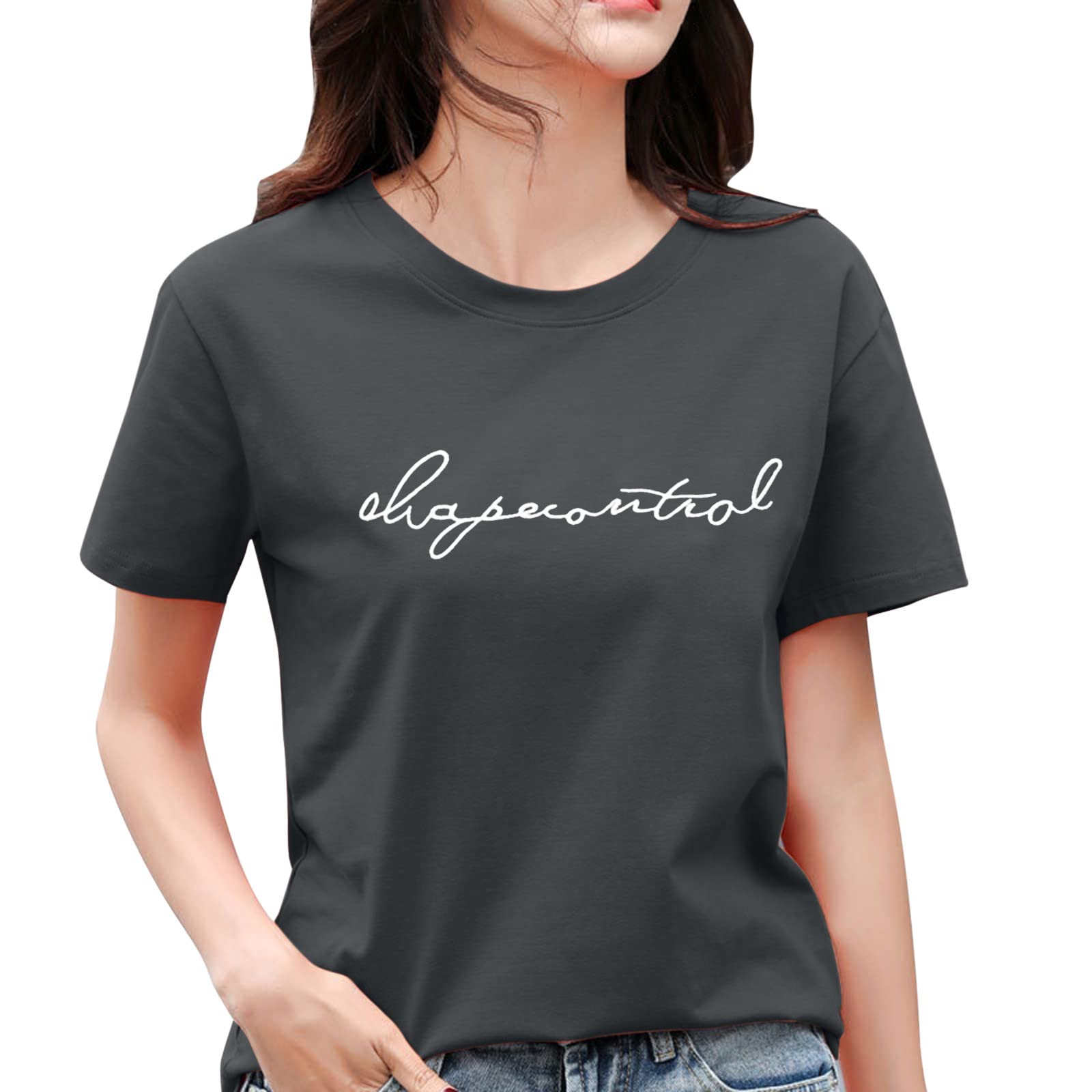 Women's Casual Summer Tops - Short Sleeve Round Neck T-Shirt with Letter Print | Perfect for Daily Wear, Beach Outings & Weekend Hangouts