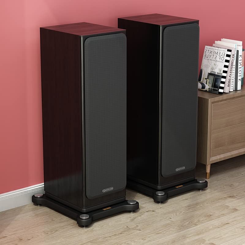 Premium Speaker Stands for Bookshelf & Desktop - 35x40cm HiFi Home Theater & Satellite Speaker Stands with Anti-Skid Rubber Pads & Pure Copper Feet - Perfect for Home Cinema, Gaming & Music Listening