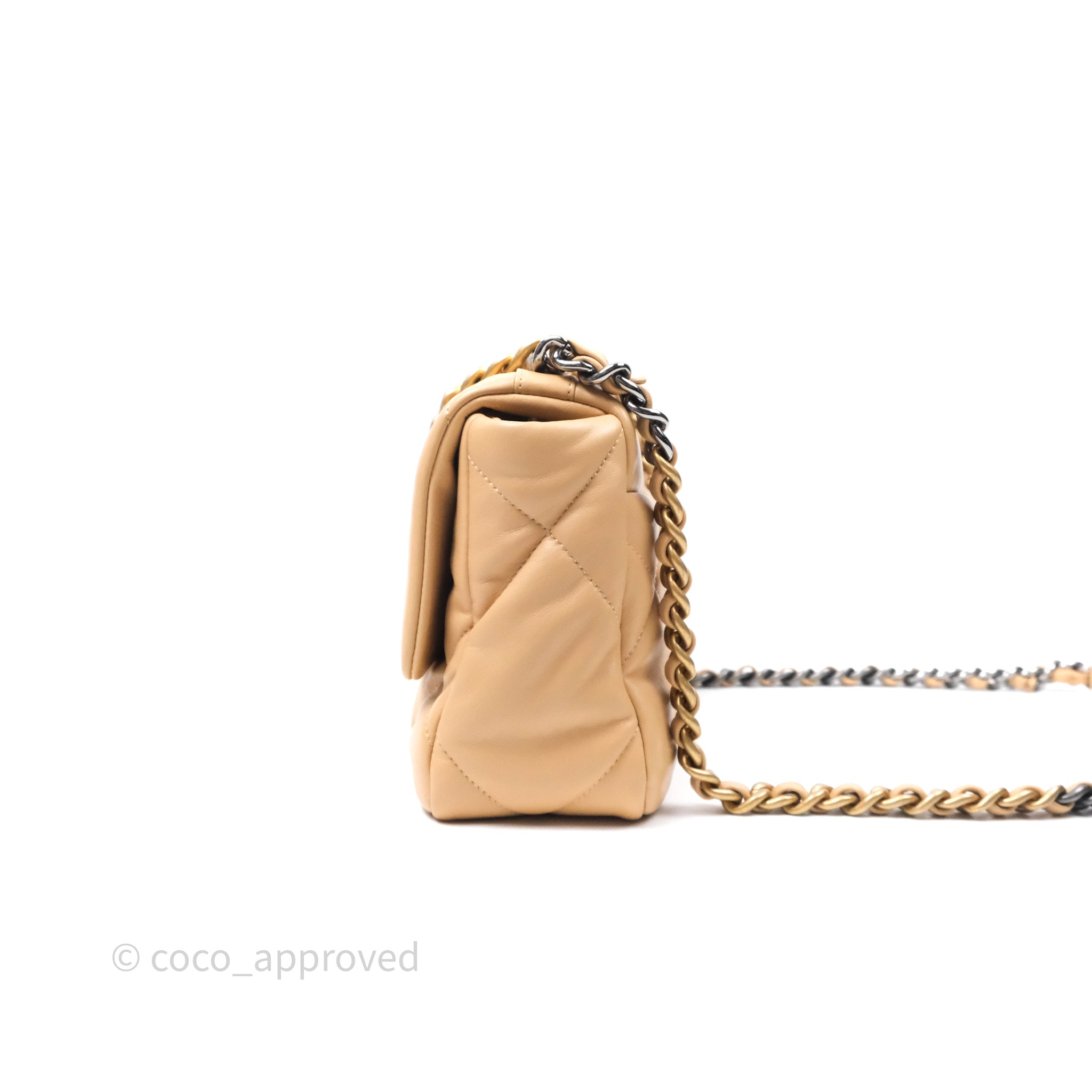 Chanel 19 Small Beige Handbag with Mixed Hardware - Luxury Crossbody Bag for Women, Perfect for Daily Use & Special Occasions
