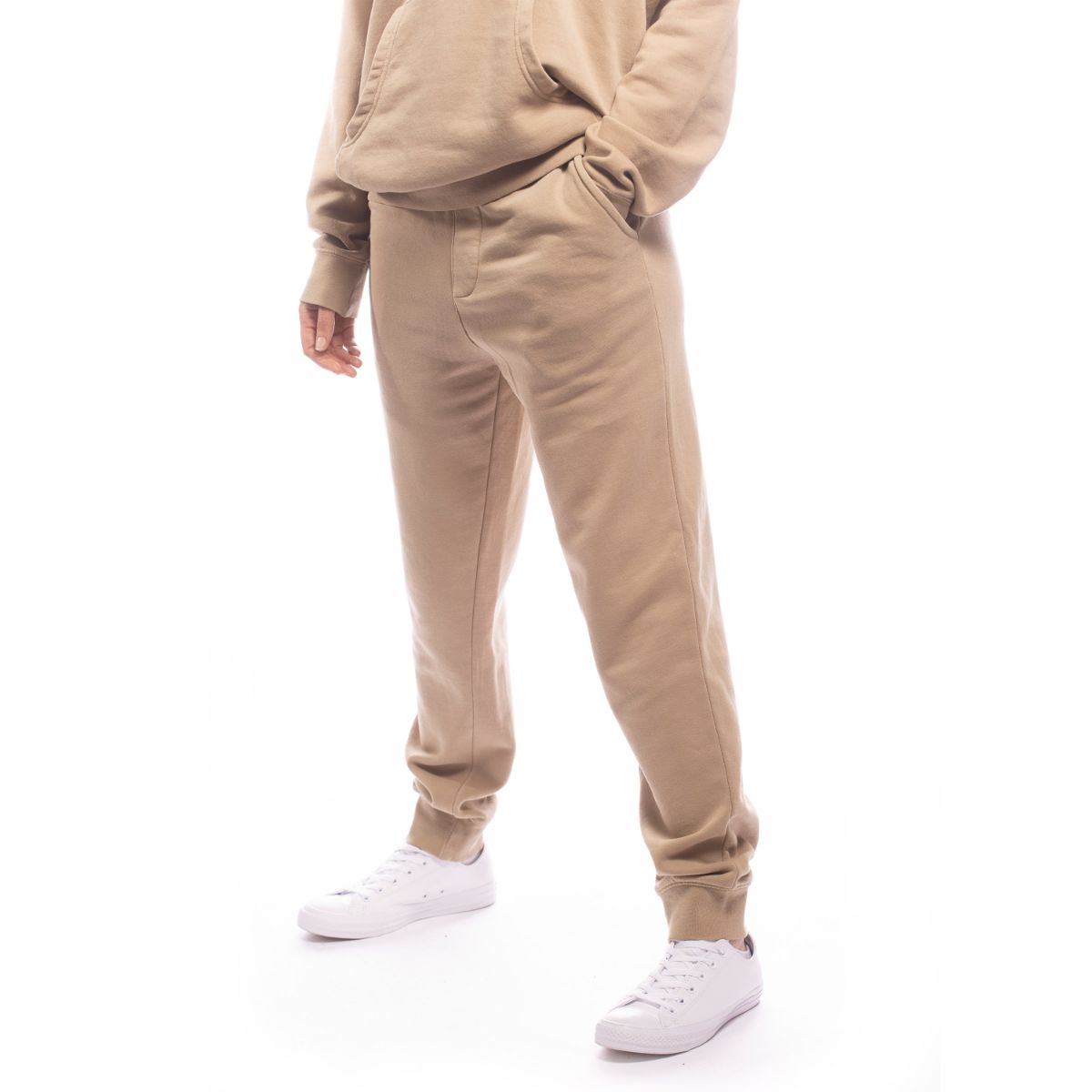 Eco-Friendly Relaxed Upcycled Joggers in Sand - Sustainable Comfort Pants for Men & Women - Perfect for Yoga, Lounging & Casual Wear