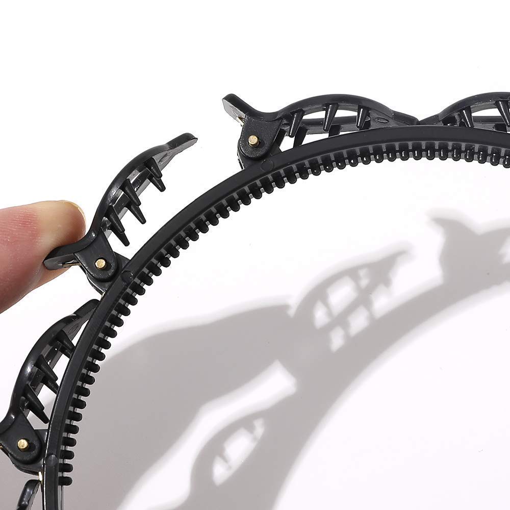 Skvilla 4-Pack Twist Hairbands for Women & Girls - Korean Style Alligator Hair Clips with Teeth Comb for Thin or Thick Hair - Perfect for Braids, Ponytails & Everyday Hairstyles