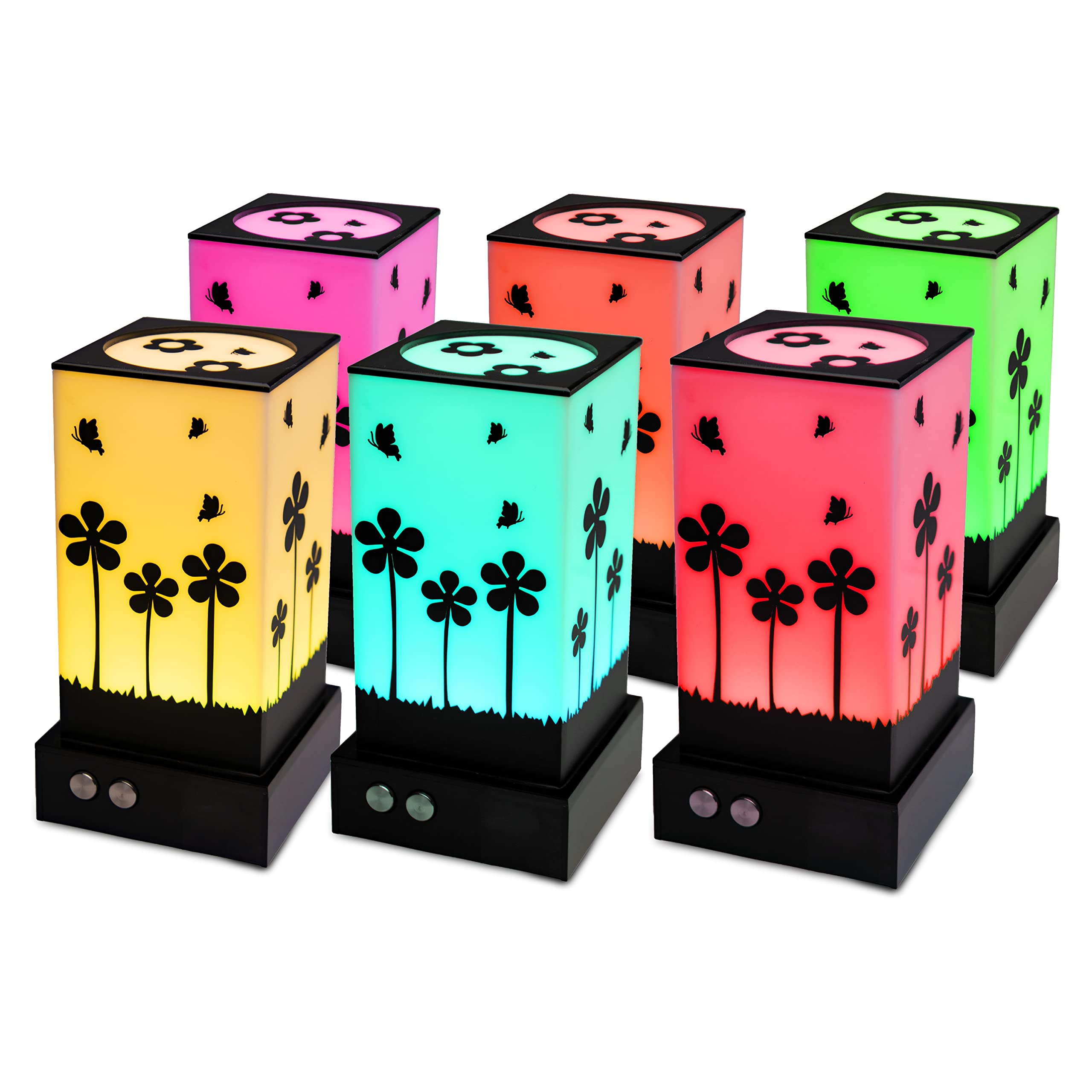 Telepathy® Flora – Long Distance Friendship Lamp® | Wi-Fi Connected Mood Lights for Couples & Friends | Communicate with Colors Across Miles | Unique Gifts for Long Distance Relationships (Set of 6) | Perfect for Bedrooms, Dorms & Virtual Date Nights