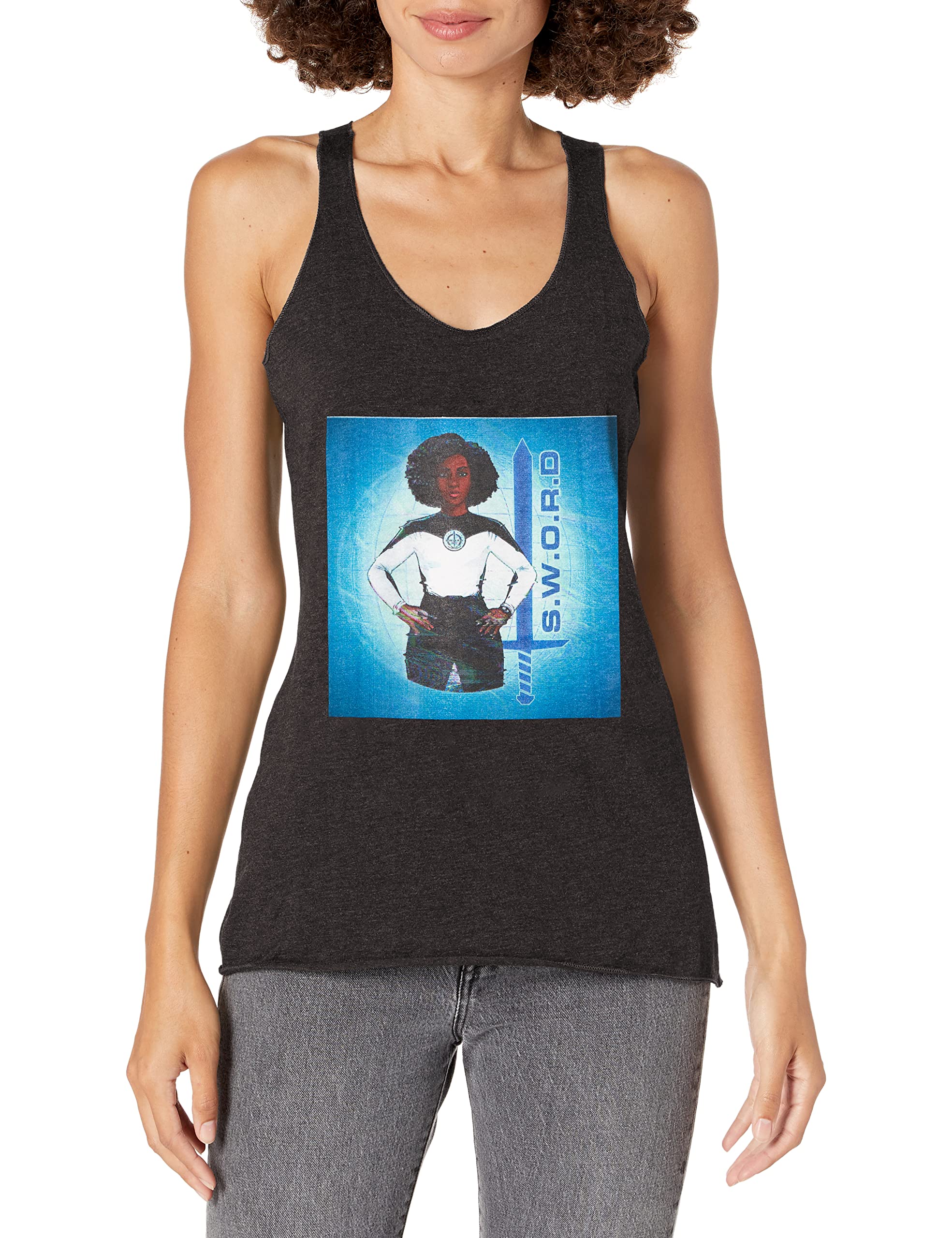 Marvel WandaVision Sword Women's Racerback Tank Top - Superhero Graphic Tee for Cosplay, Comic Con & Casual Wear