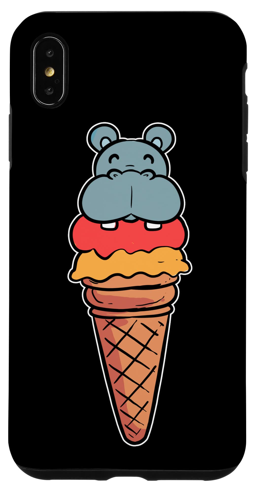 iPhone XS Max Case - Hippo Ice Cream Sweetooth Design | Durable Protective Cover for Everyday Use, Work & Travel