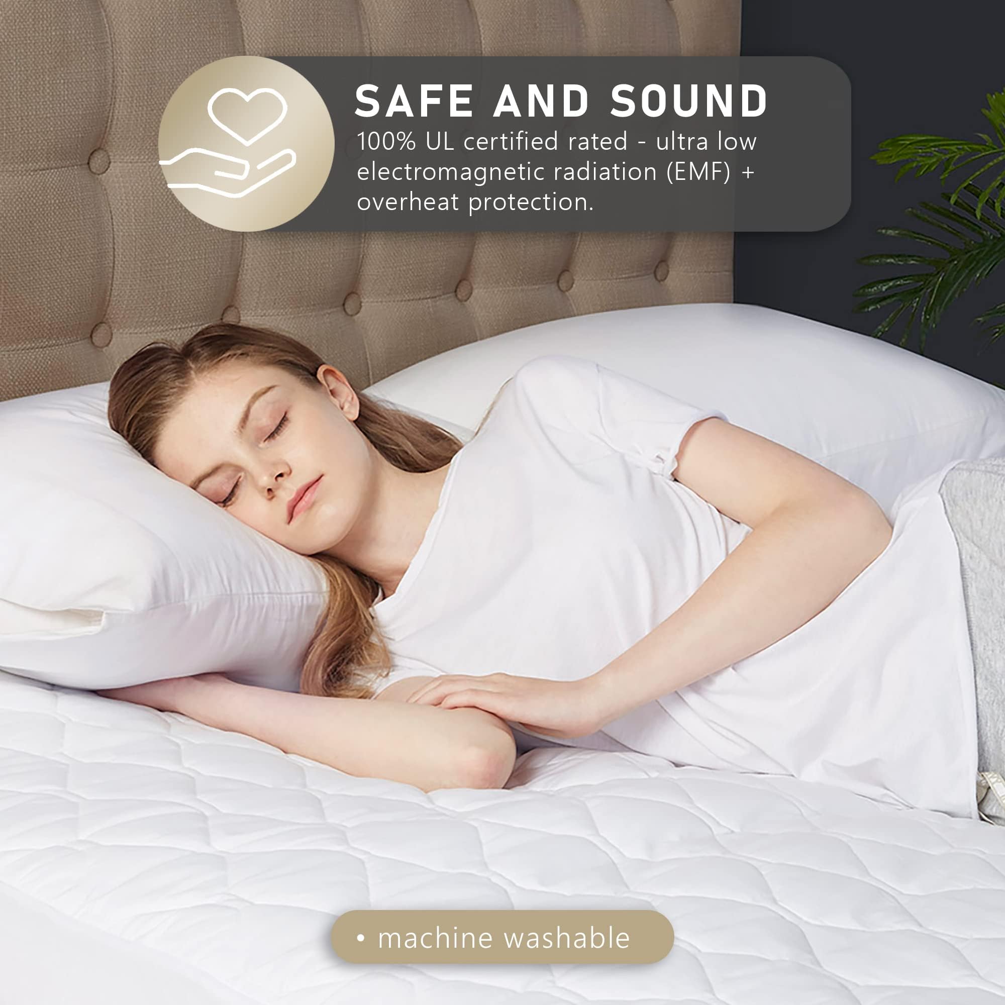 Twin Size Heated Mattress Pad with 20 Heat Settings - Premium Cotton Electric Bed Warmer for Cold Nights, Fast Heating & Auto Shut-Off, Fits 18-Inch Mattress - Machine Washable, EMF-Safe - Perfect for Winter, Arthritis Pain Relief & Cozy Home Comfort