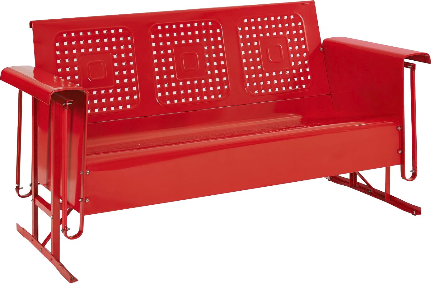 Crosley Furniture Bates Sofa Glider Recliner - Comfortable Red Gliding Rocker for Living Room, Nursery & Relaxation