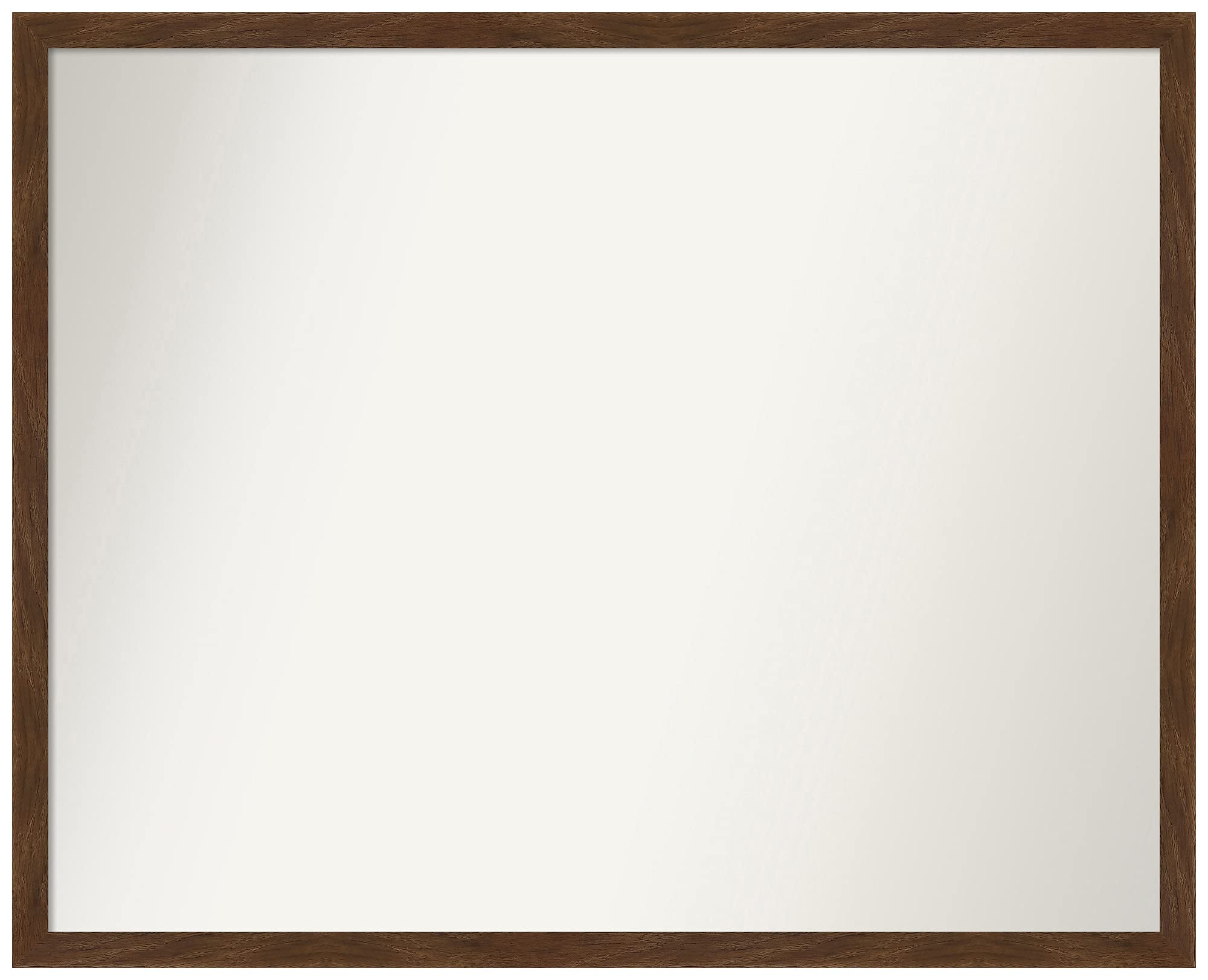 Amanti Art Non-Beveled Custom Wall Mirror 21x26 Inches, Carlisle Brown Narrow Frame - Bathroom, Living Room, Bedroom Decor - Handmade Wooden Mirror with Various Custom Sizes - Elegant Home Decoration