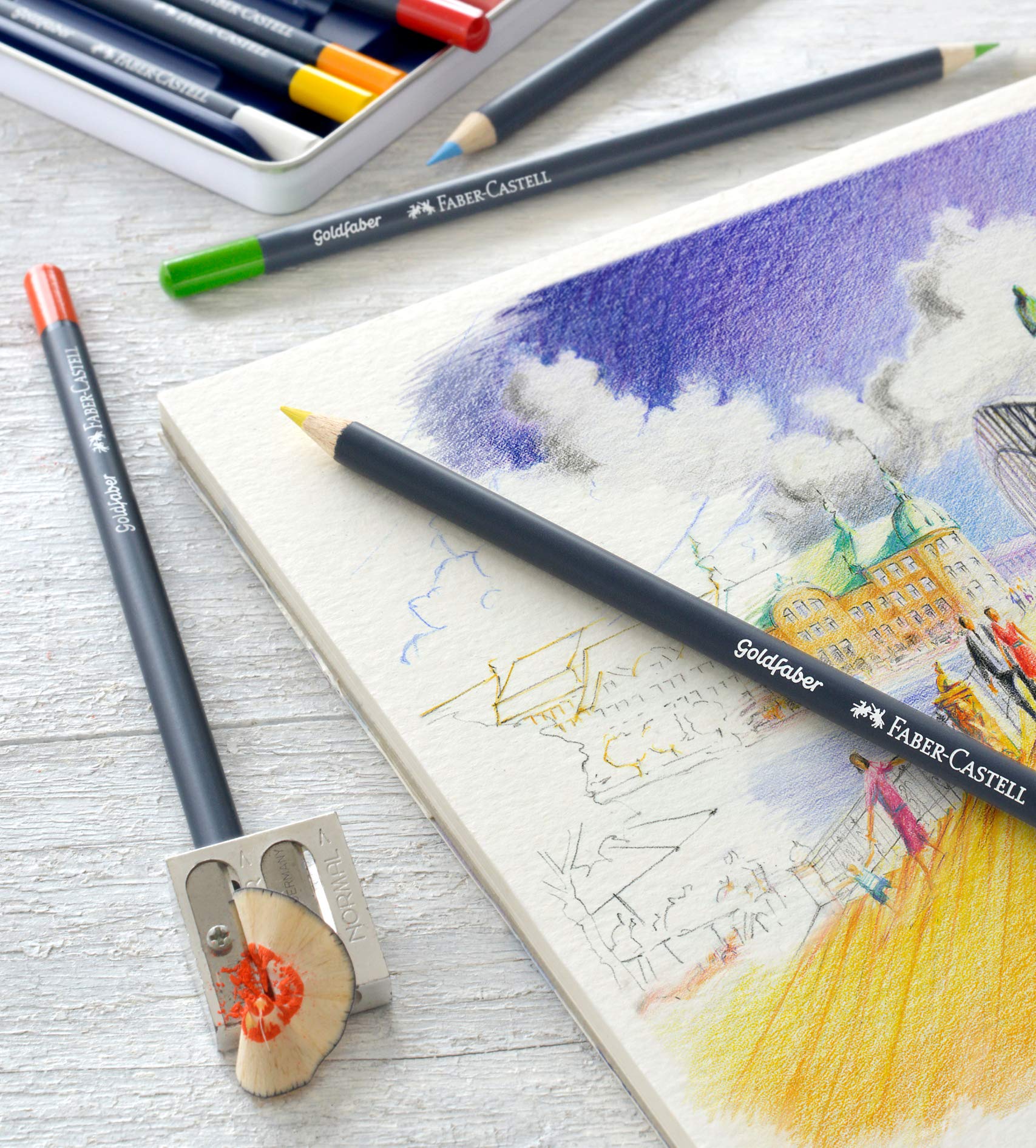 Faber-Castell Goldfaber Color Pencil - Helioblue Reddish for Art & Sketching | Home & School Use