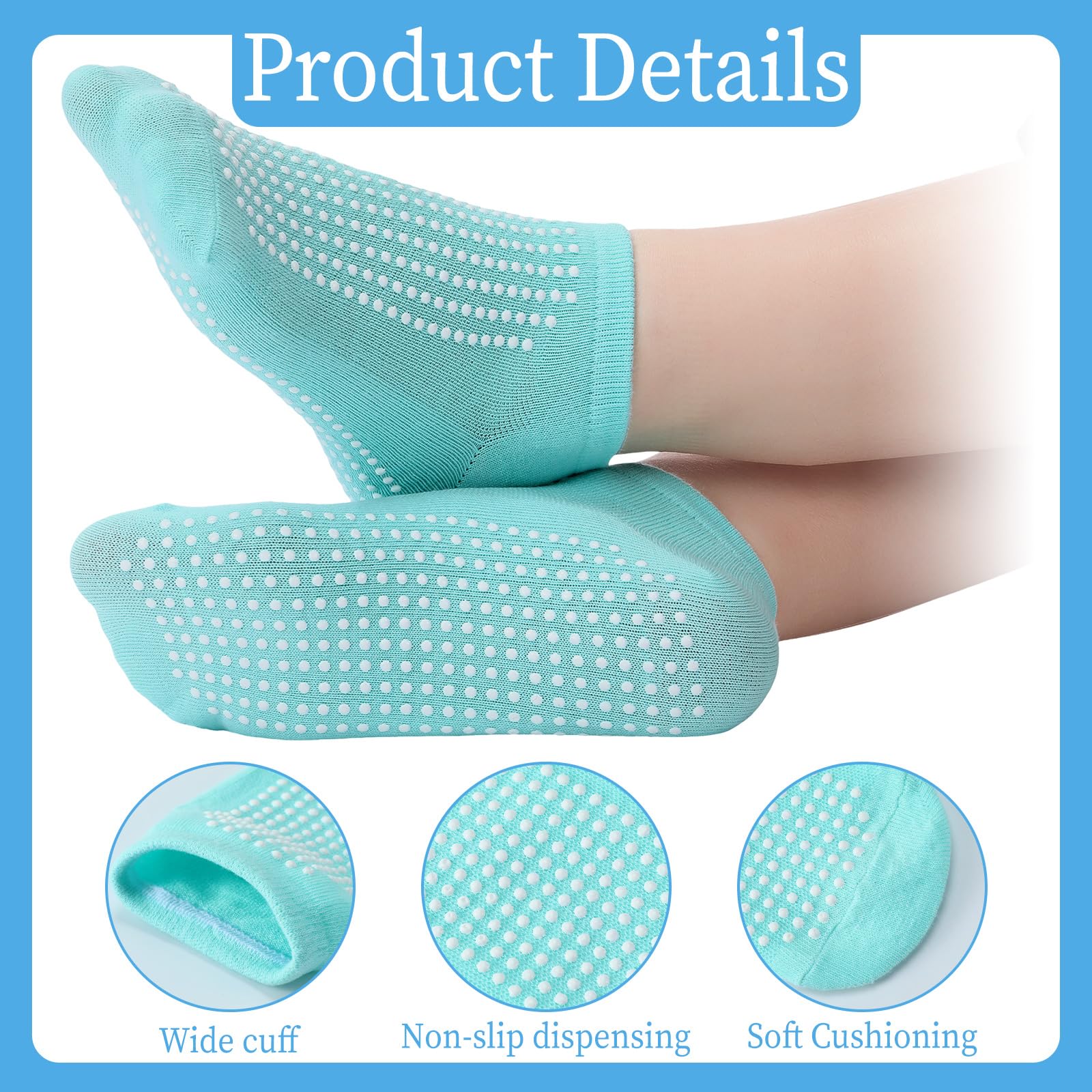 12 Pairs Non-Slip Grip Socks for Hospital, Yoga & Pilates - Anti-Slip Fall Prevention Ankle Socks for Women & Men - Perfect for Nursing Homes, Workouts and Home Use