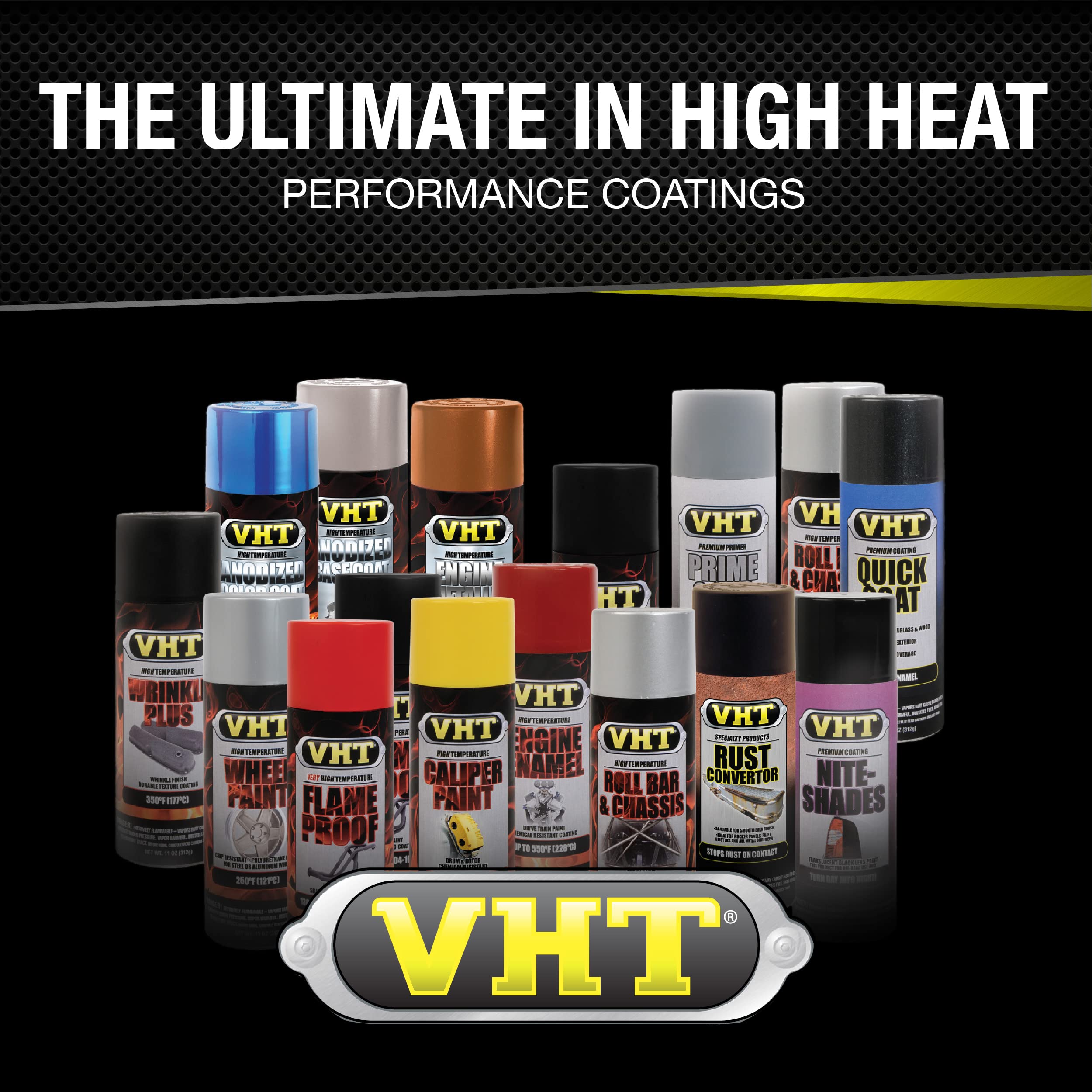 VHT SP998-6PK High Temperature Flameproof Spray Paint - 6 Pack (11oz Each) - Heat Resistant Coating for Grills, Engines, Exhausts & Fireplaces - Cast Iron Flat Finish Aerosol Paint