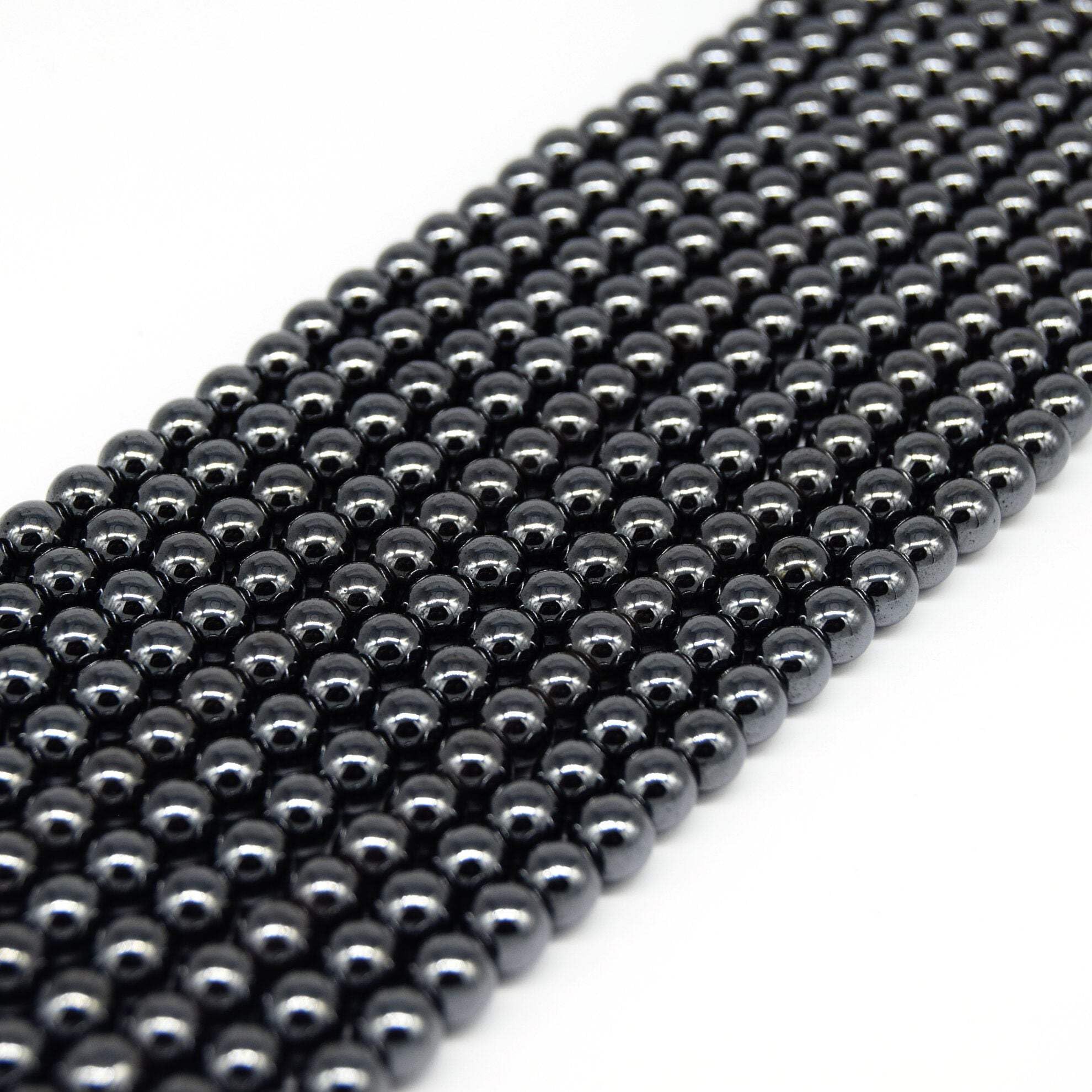 Gunmetal Hematite Beads - 5mm Round Natural Gemstone Beads for Jewelry Making, DIY Bracelets & Necklaces | Healing Stone & Stress Relief