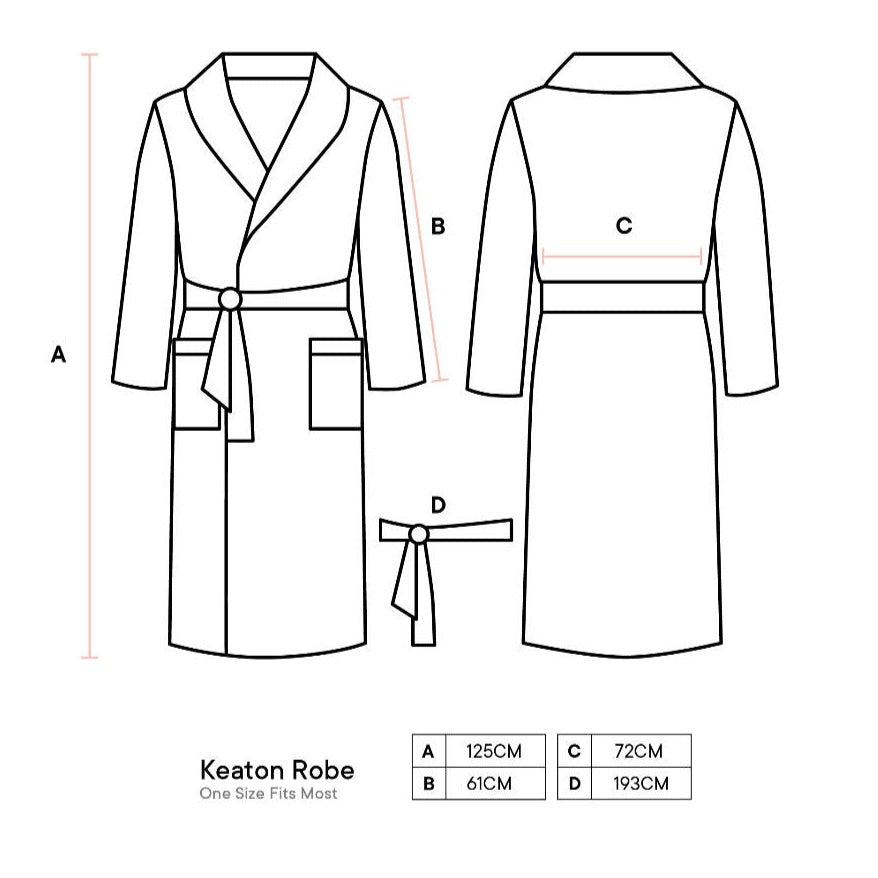 Premium Keaton Charcoal Waffle Bathrobe by Linen House - Soft & Absorbent Cotton Robe for Spa, Hotel & Home Relaxation