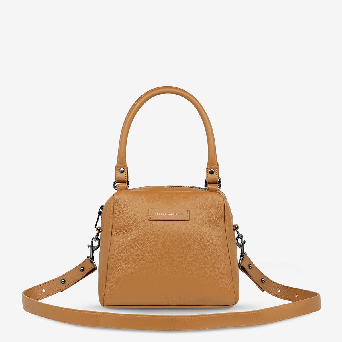 Status Anxiety Mini Mountains Crossbody Bag in Tan - Stylish & Compact for Everyday Use, Travel, and Work