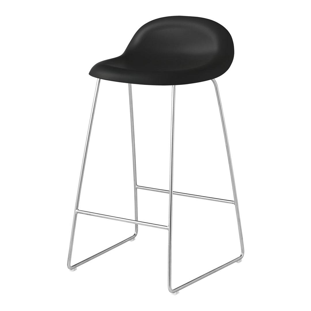 Gubi 3D Counter Stool with Sledge Base - Modern Bar Stool for Kitchen Island, Breakfast Nook & Home Decor
