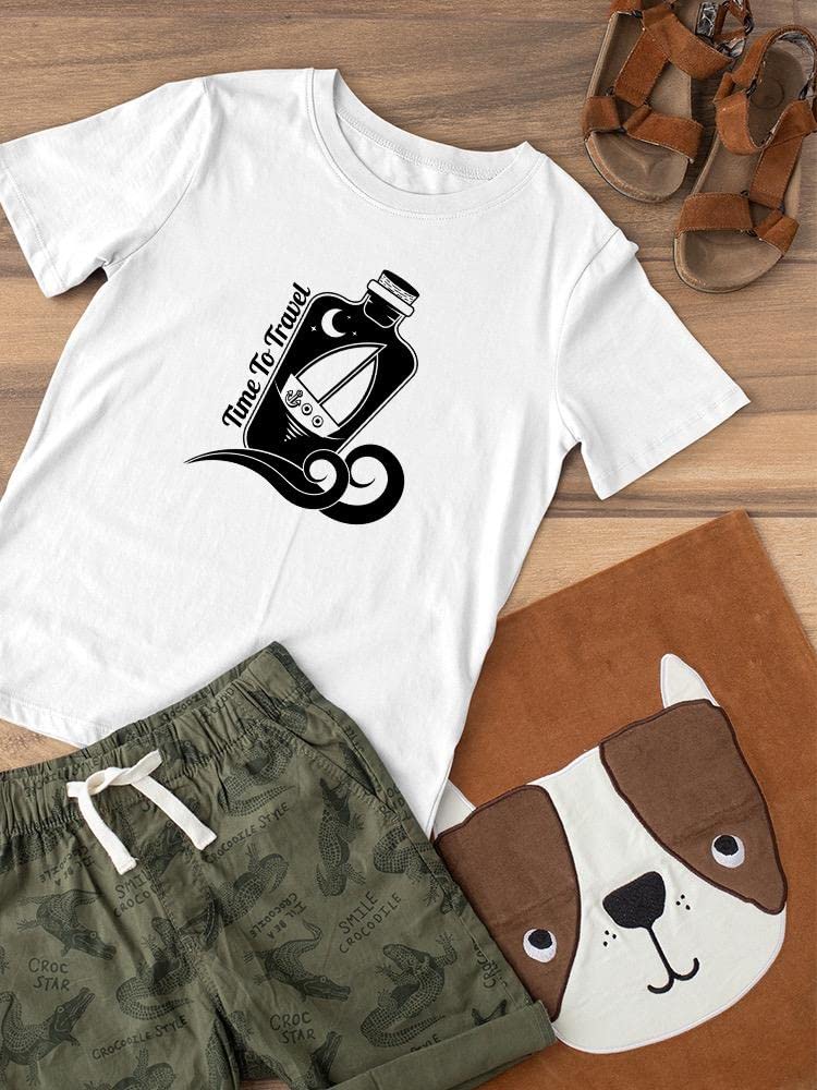 Smartprints Time To Travel Graphic T-Shirt for Toddlers - Soft Cotton Kids Travel Shirt for Vacation, Road Trips & Family Adventures