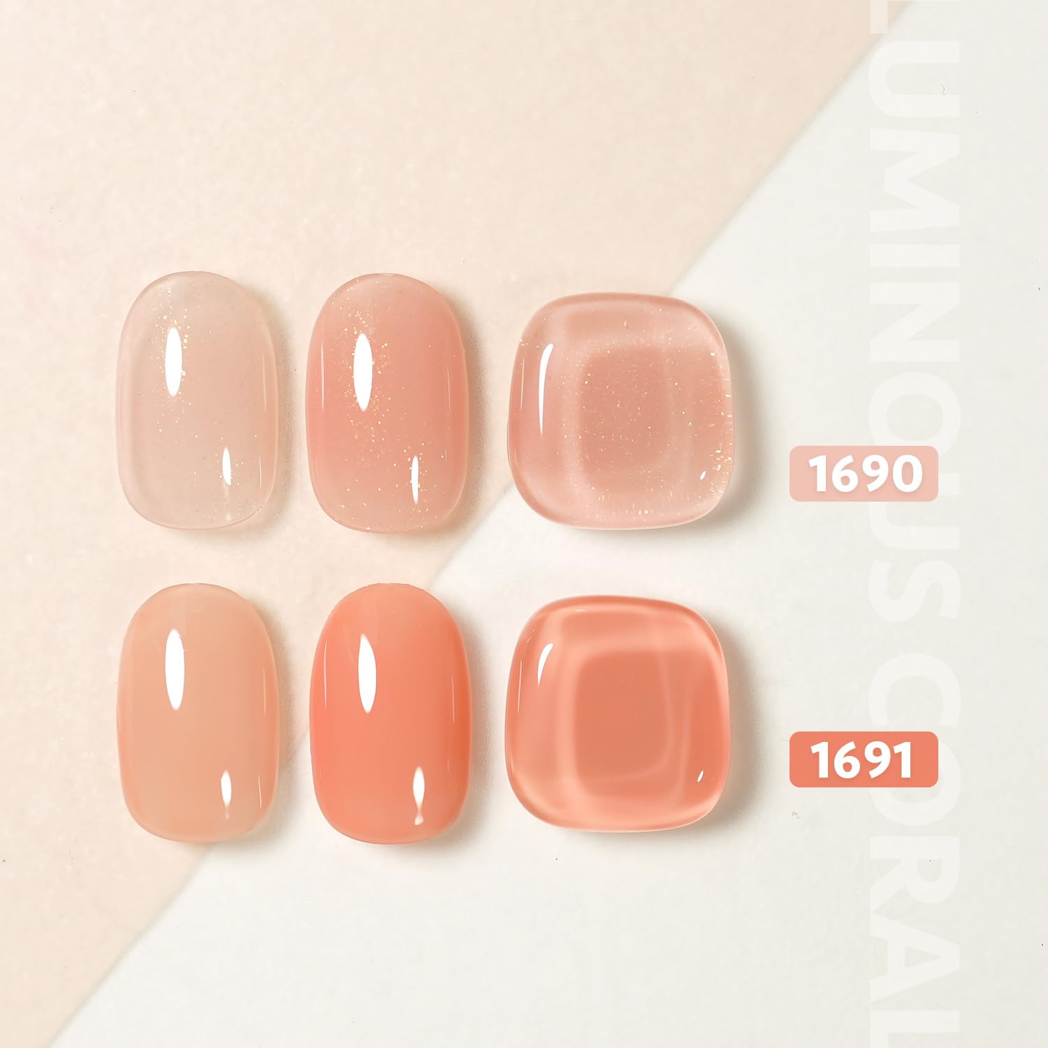 GAOY Nude Gel Nail Polish Set - 2 Colors 16ml Jelly Orange Shimmer & Sheer Soak Off UV Gel Polish for Natural Nails | Perfect for Manicures, Pedicures & Nail Art Designs