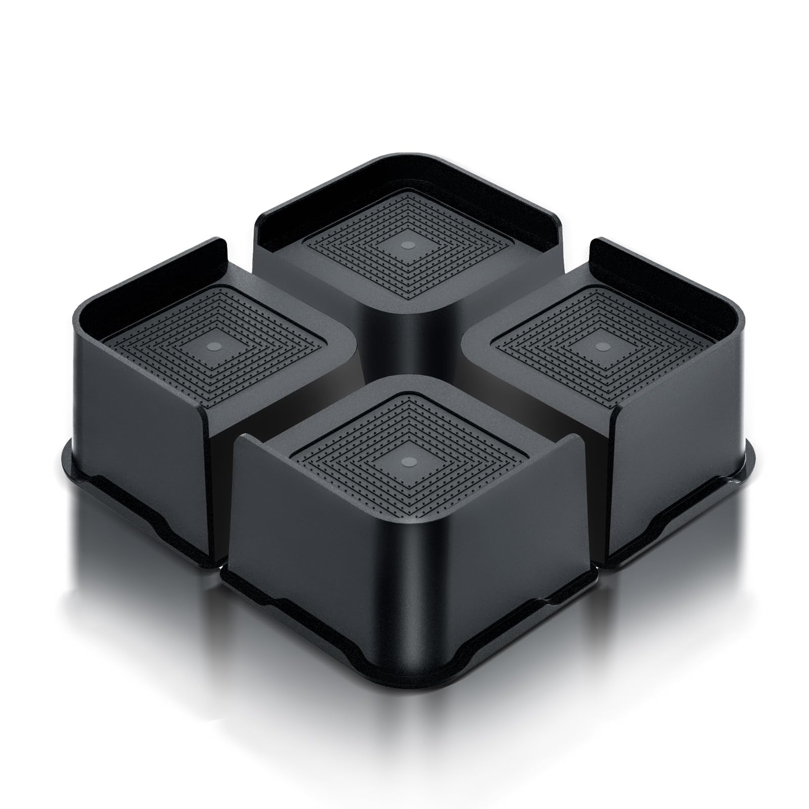 Heavy Duty Bed Risers - 3 Inch Furniture Risers for Sofa, Couch & Table Legs - Sturdy Lift Blocks (4 Pack) - Perfect for Extra Storage Space & Home Organization