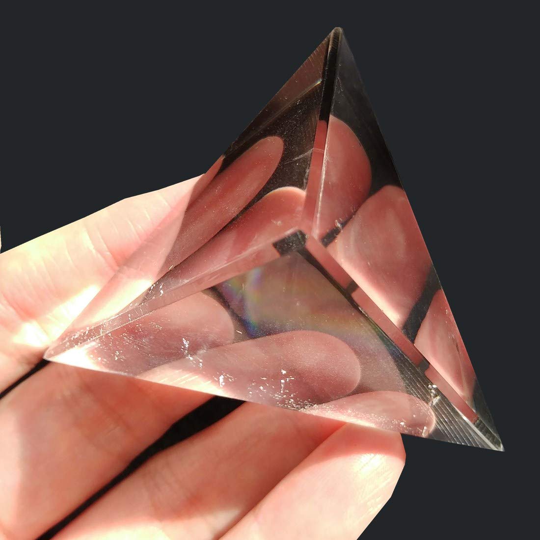 5-7cm Natural Clear Quartz Tetrahedron Pyramid Sculpture - Healing Crystal for Meditation, Feng Shui, Home Decor & Spiritual Gifts