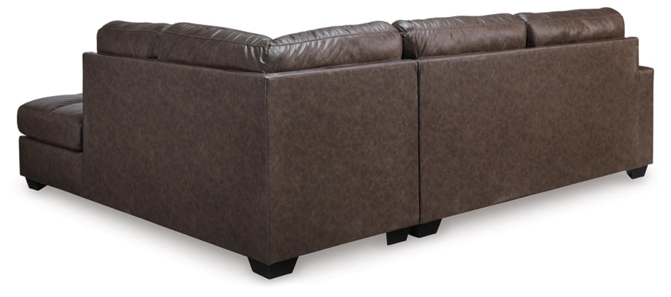 Barlin Mills 2-Piece Sectional Sofa with Chaise Lounge in Umber Brown - Modern Living Room Furniture for Small Spaces & Apartments