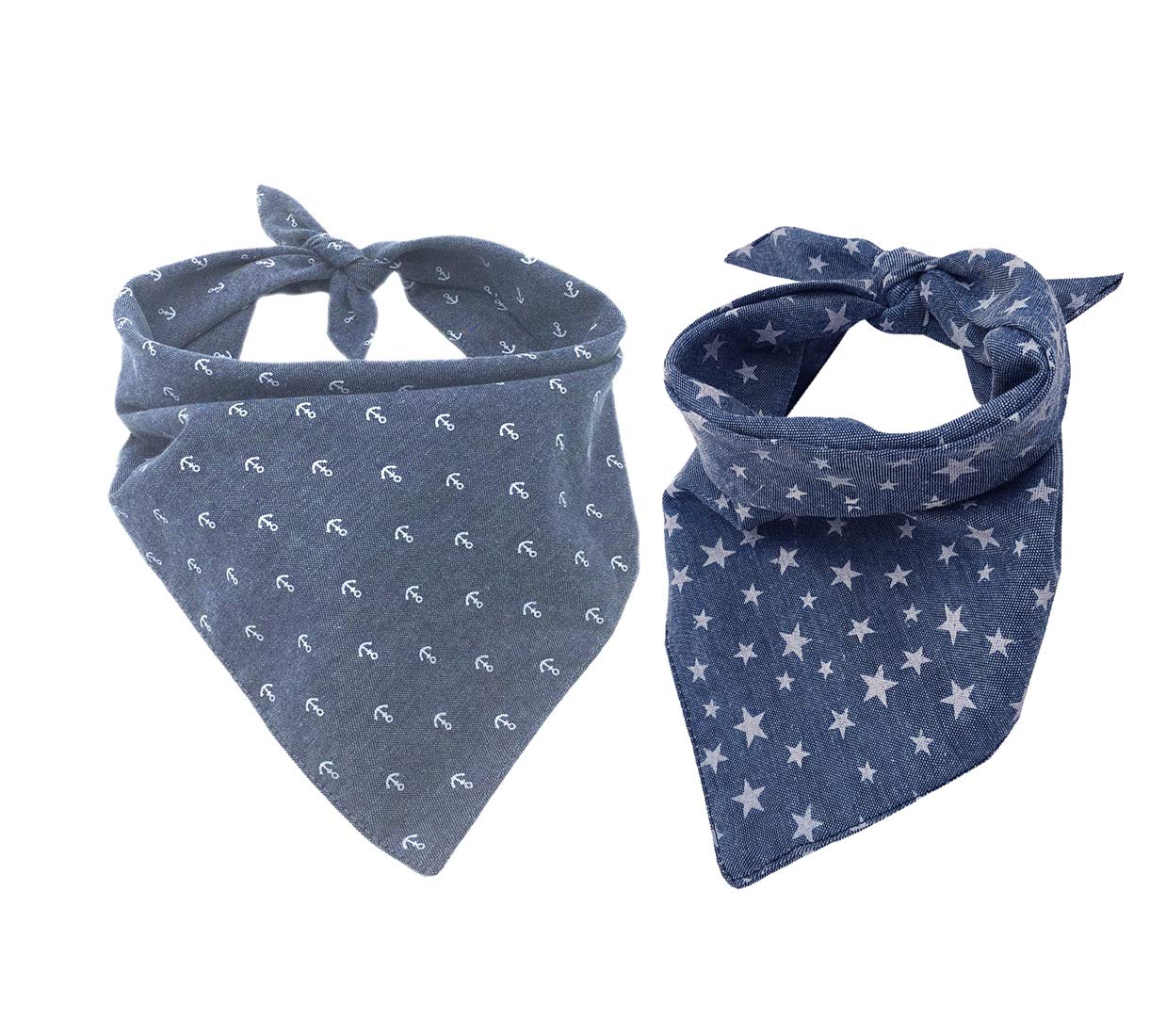 2 Pack Reversible Dog Bandana - Cooling Summer Pet Bibs with Pentagram Design for Dogs & Cats - Perfect for Outdoor Adventures, Pet Parties & Daily Wear