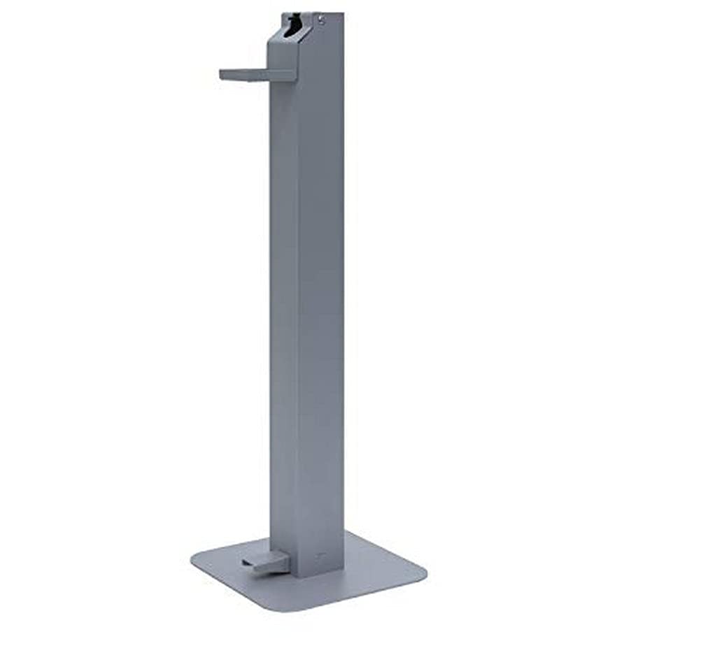 Abus - Hands-Free Foot Pedal Operated Gray Hydroalcoholic Gel Dispenser | Touchless Sanitizer for Home, Office & Public Spaces