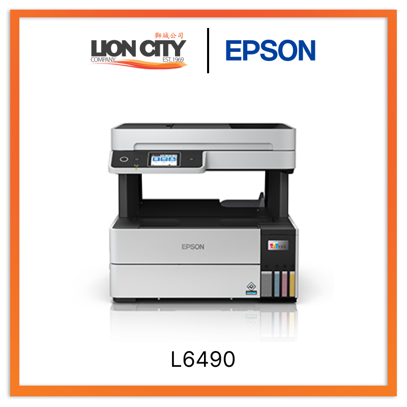 Epson EcoTank L6490 Wireless A4 Ink Tank Printer with High-Capacity Ink Bottles - Perfect for Home Office, Small Business & School Printing Needs