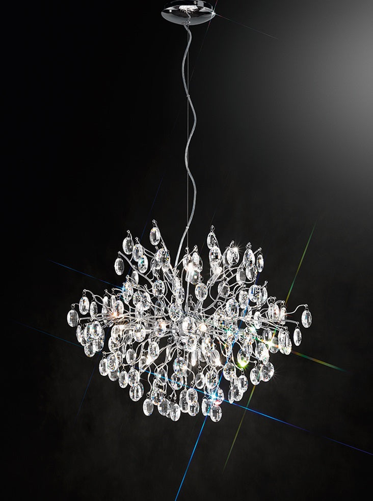 Beckham 12/13/15/21 Light Pendant with Chrome Finish - Modern Ceiling Lighting for Living Room, Bedroom & Dining Room