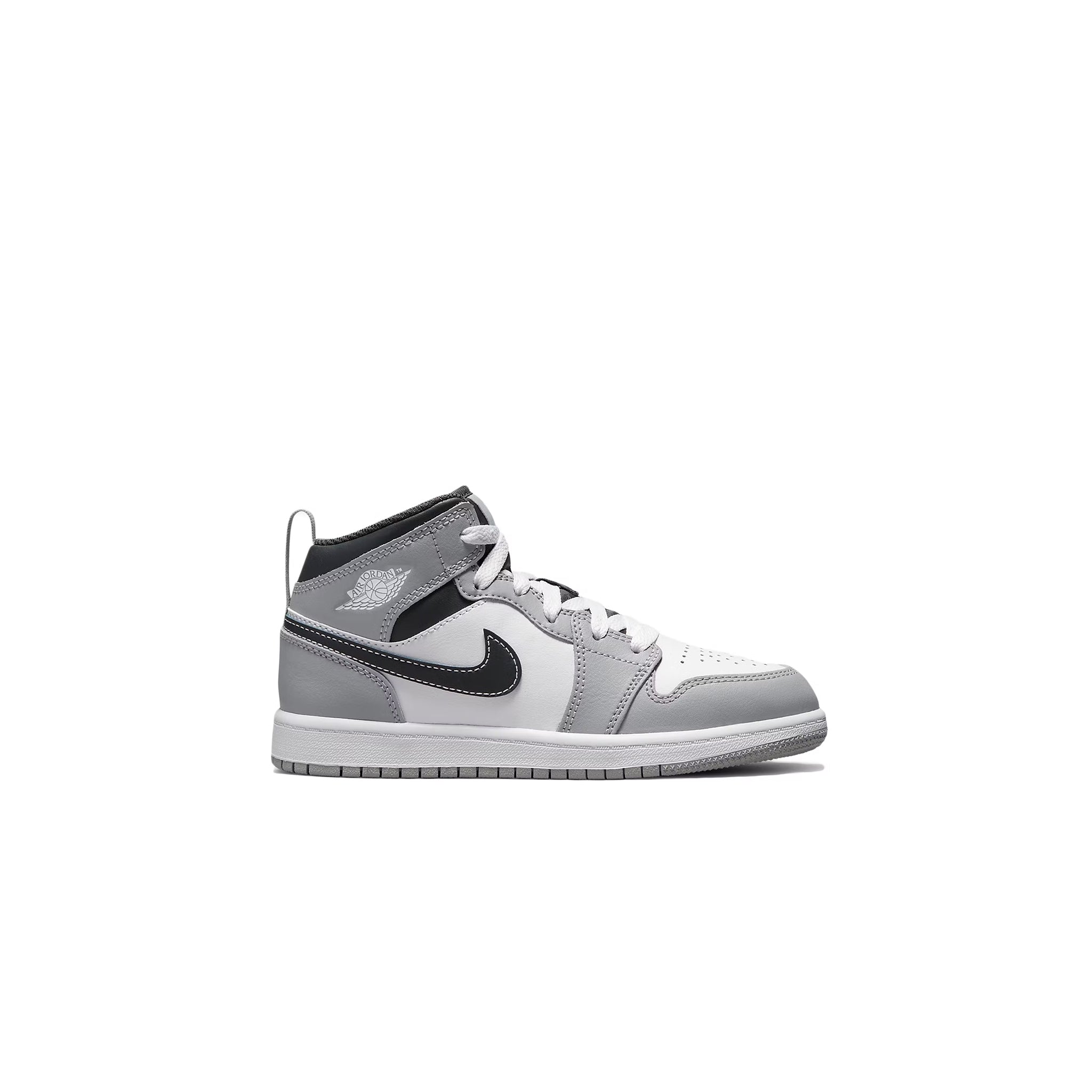 Air Jordan 1 Mid Light Smoke Grey Basketball Shoes (2022) - PS Size for Kids - Perfect for Streetwear & Casual Wear