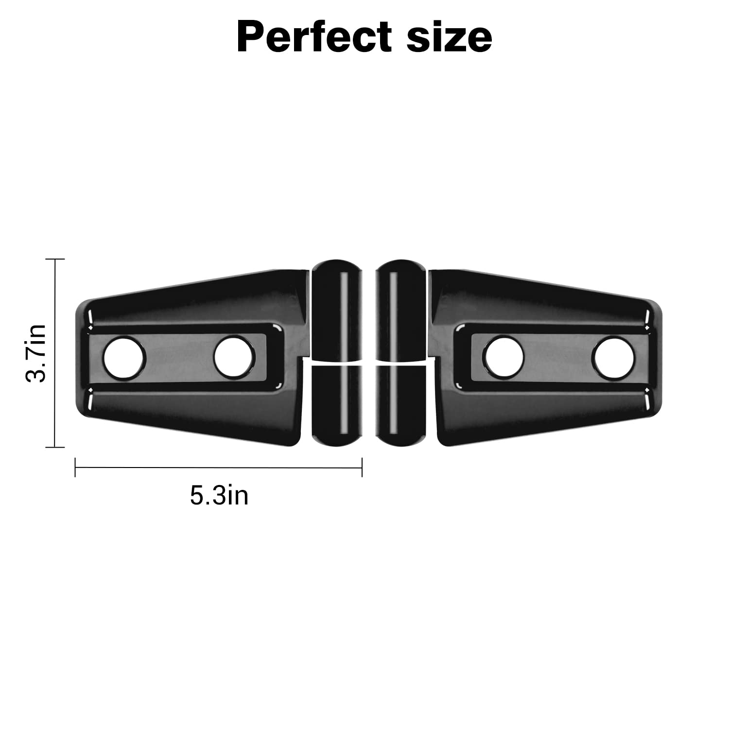 JeCar Hood Hinge Trim Covers for Jeep Wrangler JK & Unlimited (2007-2018) - Black Exterior Accessories | Fits Sport, Sahara, Rubicon Models | Durable Protection & Stylish Upgrade for Off-Road Adventures