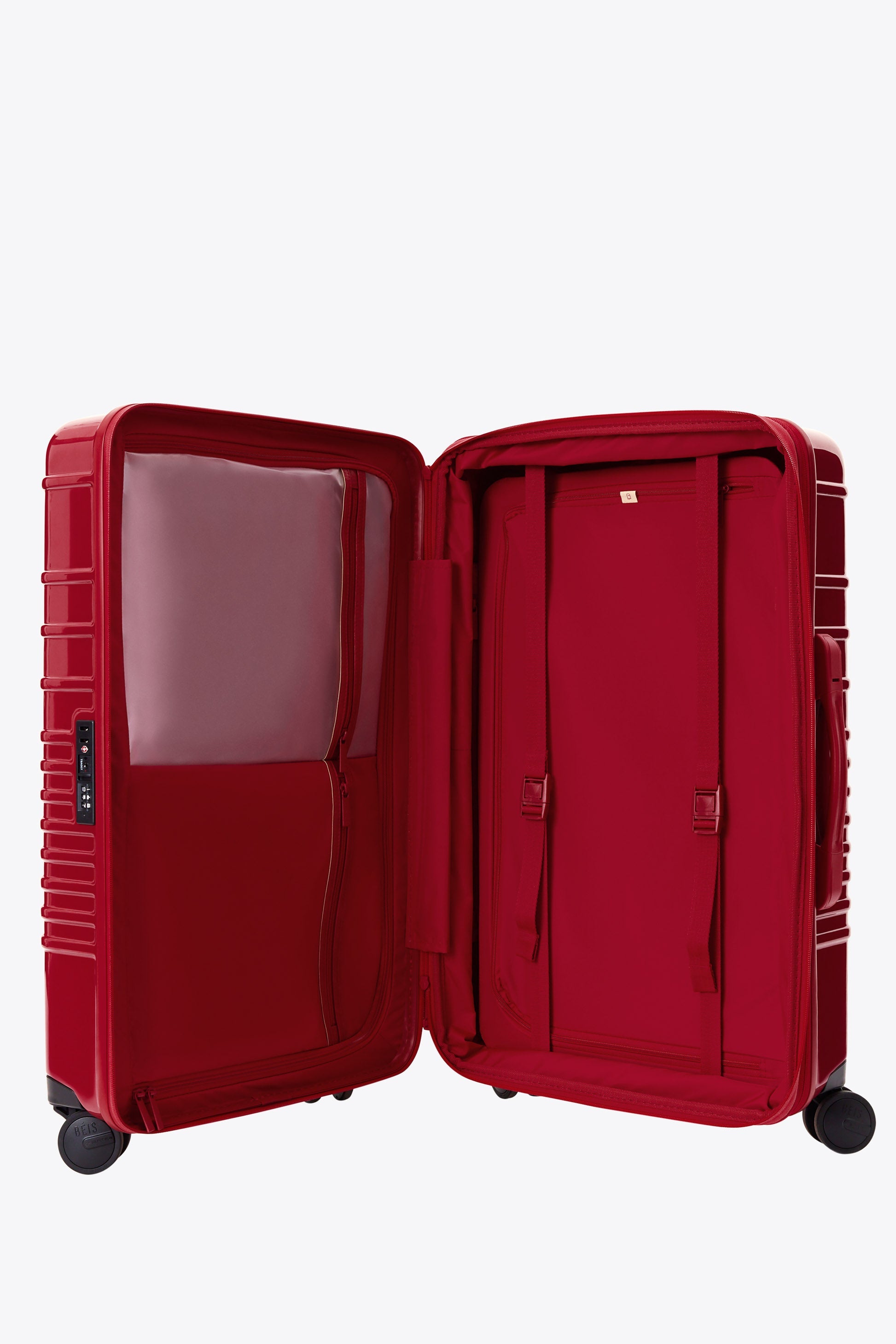 Textured Red Medium Check-In Roller Luggage - Perfect for Air Travel & Weekend Getaways