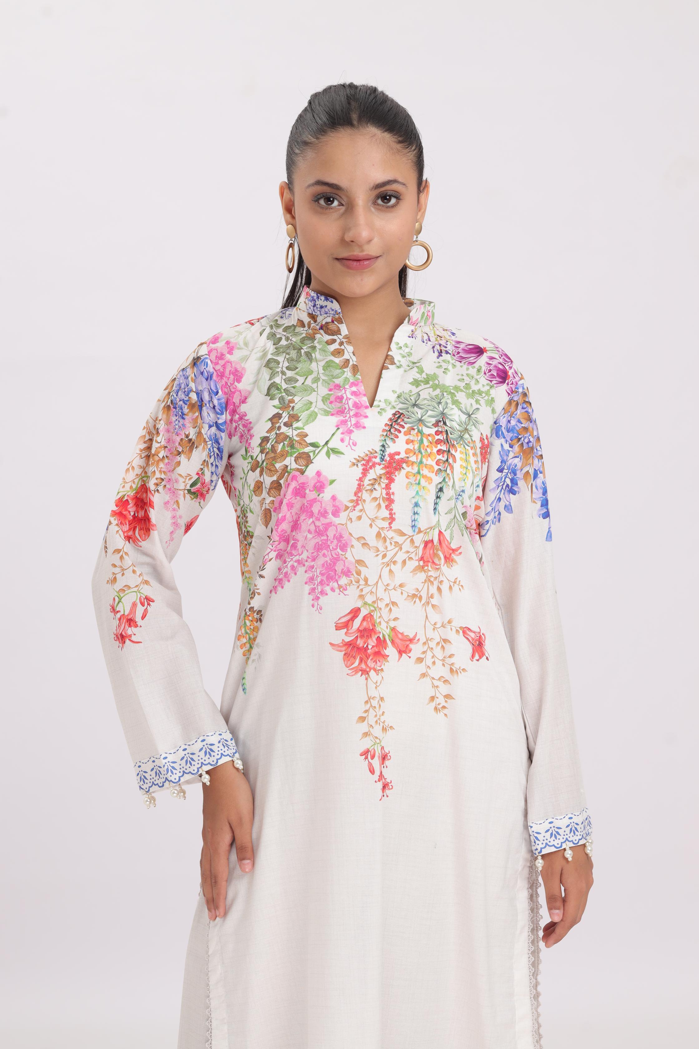 Sana Safinaz Mahay Printed Stitched Embroidered Dress - Elegant Pakistani Formal Wear for Women | Perfect for Weddings, Parties & Special Occasions