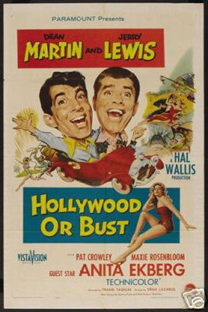 Vintage Jerry Lewis 'Hollywood or Bust' Movie Poster 12x18 Inch - Urparcel Hot Stuff Enterprise 6223 LM - Perfect for Film Memorabilia Collectors & Classic Cinema Decor