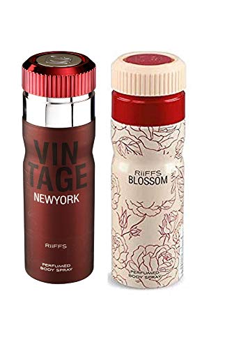Riiffs NEWYORK & BLOSSOME Perfume Deodorant Spray Set - 2 Pack (200ml Each) | Long-Lasting Fragrance for Women & Men | Perfect for Daily Use, Office, and Special Occasions