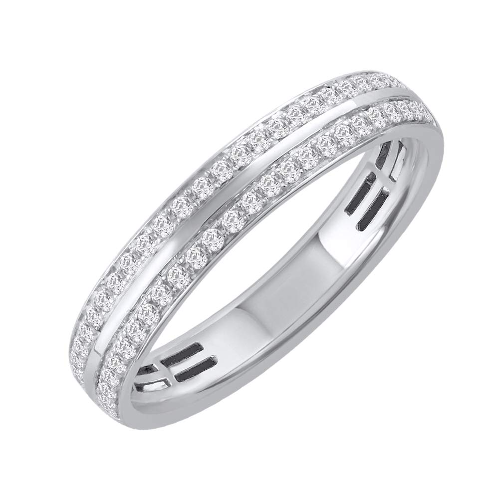 1/4 Carat Diamond Wedding Band Ring for Women - 10K Gold Engagement Ring, Anniversary Gift, Promise Ring - Perfect for Bridal, Proposals & Special Occasions