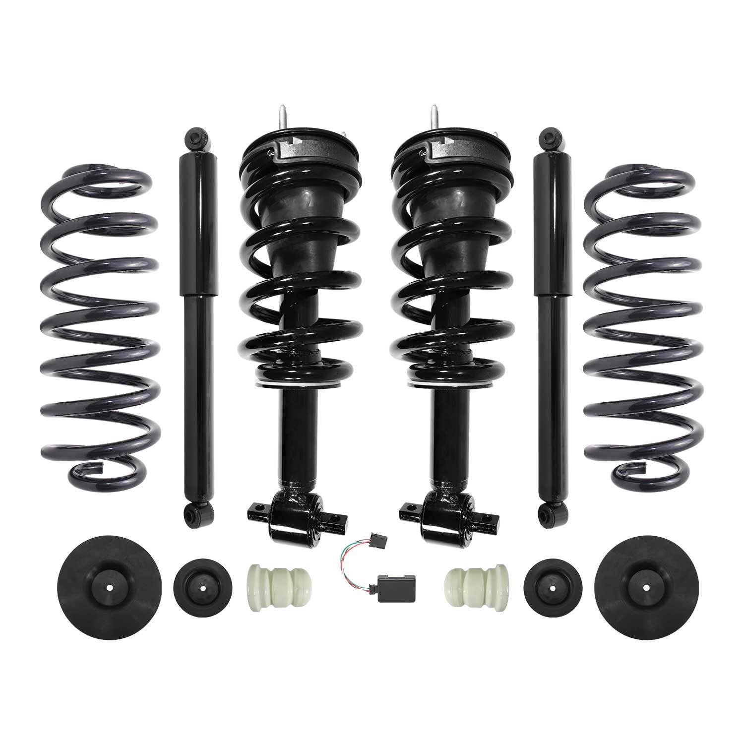 Air Ride Suspension Conversion Kit - Front Struts & Rear Shocks with Coil Springs for 2007-2013 Chevrolet Avalanche - Perfect for Smooth Rides & Enhanced Vehicle Performance