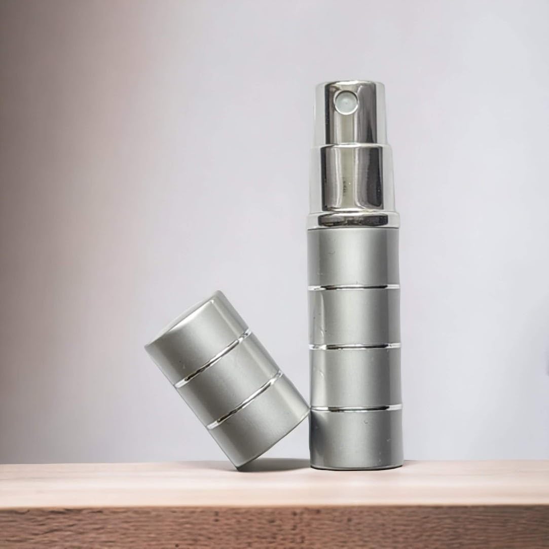 Premium 5ml Refillable Silver Ring Perfume Atomizer - Travel Size, Includes Filling Funnel & Elegant Gift Box - Perfect for On-the-Go Fragrance Touch Ups, Vacations & Gifting