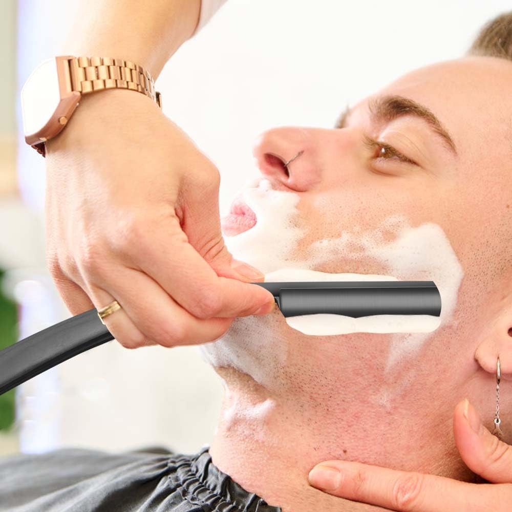 Premium Stainless Steel Straight Razor for Men - Professional Barber Shaving Kit with Leather Strop | Durable Home & Salon Grooming Tool for Smooth Shaving Experience (NO.189) | Perfect for Daily Shaving, Beard Trimming & Professional Barber Services
