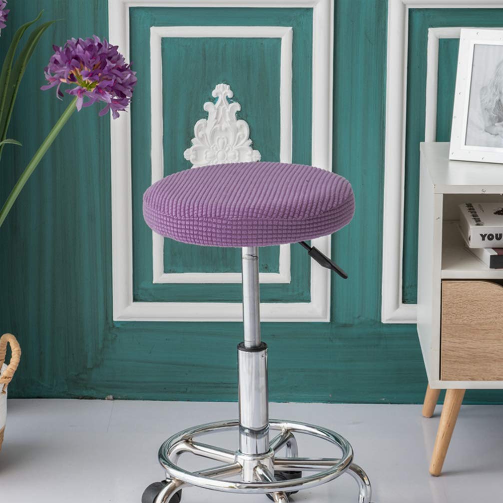 Wakauto Elastic Round Stool Cover - Universal Fit for Vanity Chairs, Bar Stools, Counter Chairs & Moon Chairs - Soft Protective Cushion Case for Home, Salon, and Restaurant Use