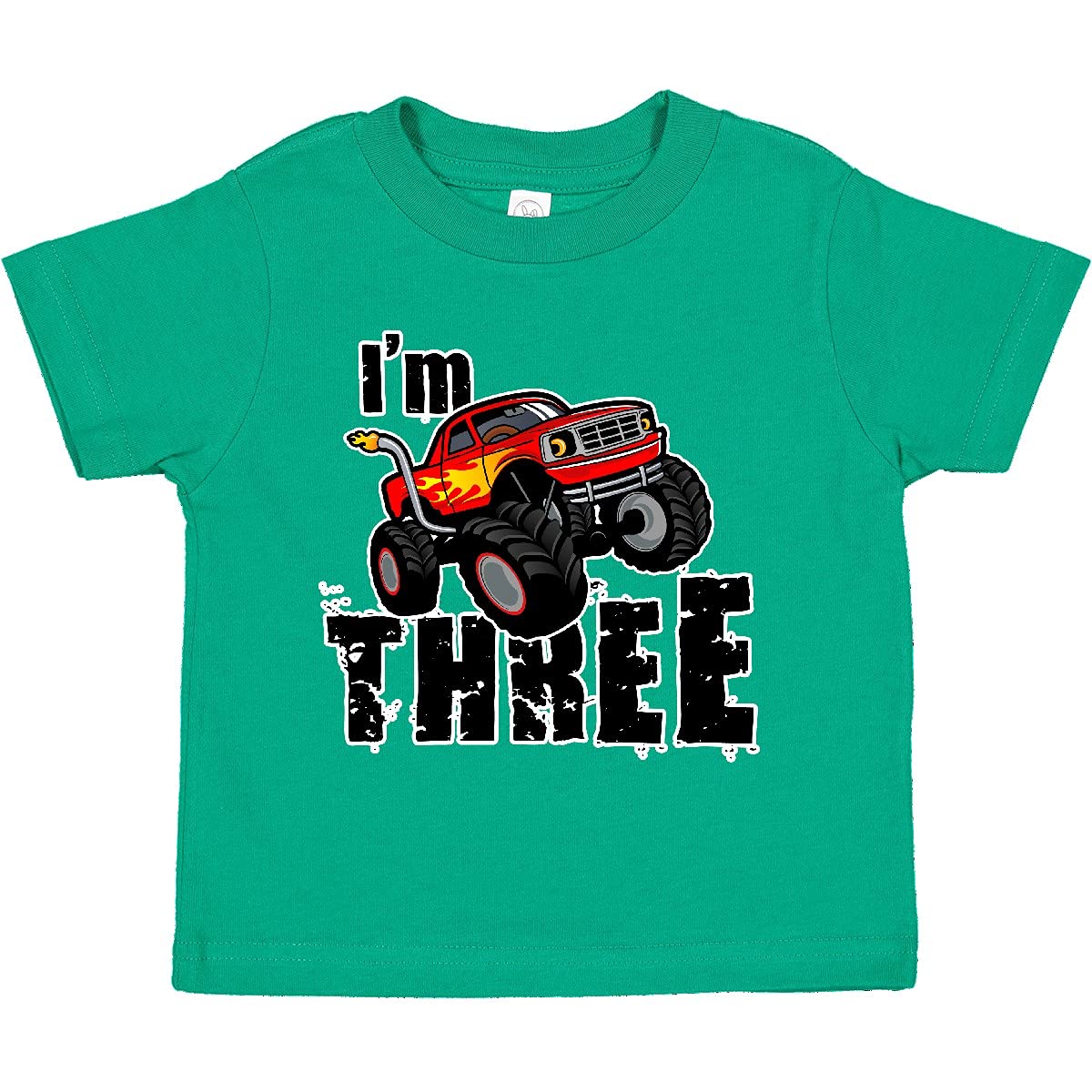Inktastic Monster Truck 3rd Birthday Toddler T-Shirt - Cute Boys' Graphic Tee for Toddler Birthday Party & Playtime