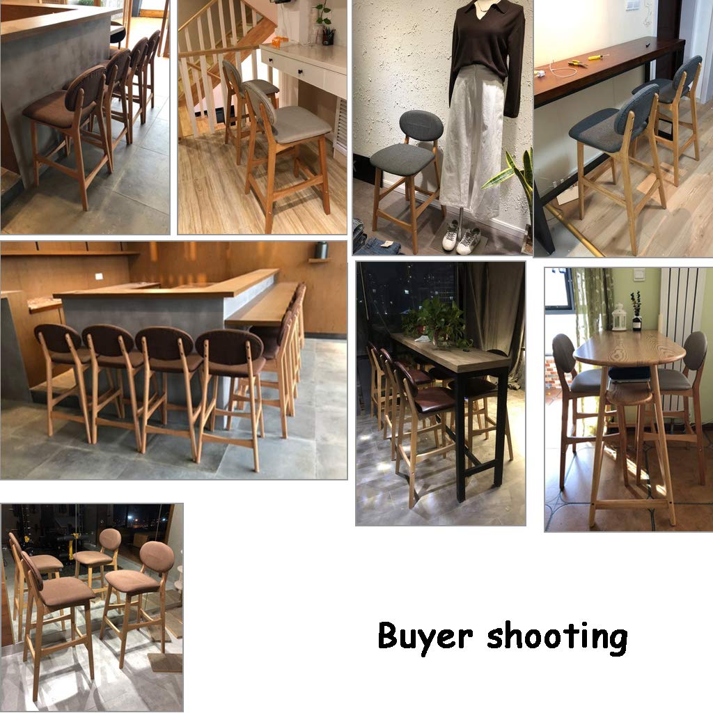 Vintage Wooden Bar Stool with PU Cushion Seat & Footrest - Rustic Kitchen, Pub, or Café Stool - 200kg Weight Capacity - Perfect for Home Kitchen Islands, Breakfast Bars, and Restaurant Dining Areas
